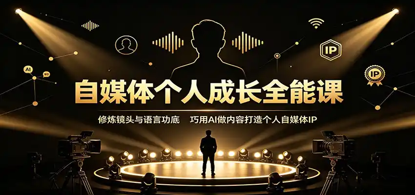 自媒体个人成长全能课：修炼镜头与语言功底，巧用AI做内容打造个人自媒体IP-云网创