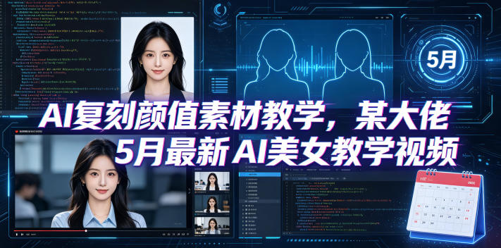 AI复刻颜值素材教学，某大佬5月最新AI美女教学视频，内含4月好物复刻教学-云网创