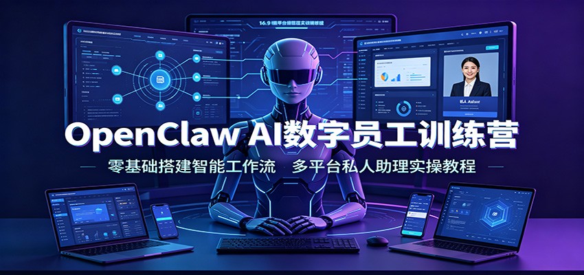OpenClaw AI数字员工训练营：零基础搭建智能工作流，多平台私人助理实操教程-云网创