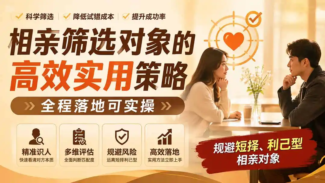 付费文章:相亲筛选对象的高效实用策略,全程落地可实操,规避短择、利己型相亲对象-云网创