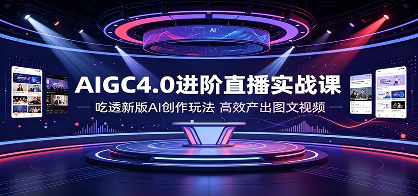 AIGC4.0进阶直播实战课：吃透新版AI创作玩法，高效产出图文视频-云网创