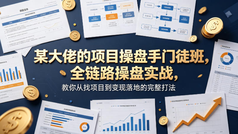 某大佬的项目操盘手门徒班，全链路操盘实战，教你从找项目到变现落地的完整打法-云网创