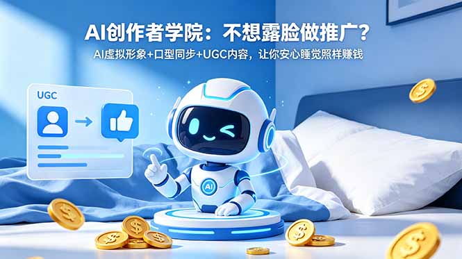 AI创作者学院：不想露脸做推广？AI虚拟形象+口型同步+UGC内容，让你安心睡觉照样赚钱-云网创