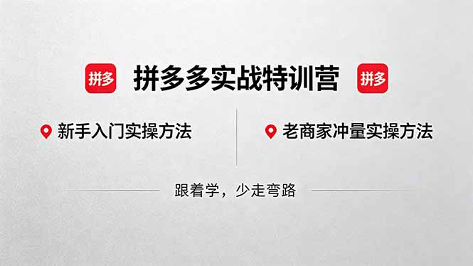 拼多多实战特训营(更新5月3-云网创