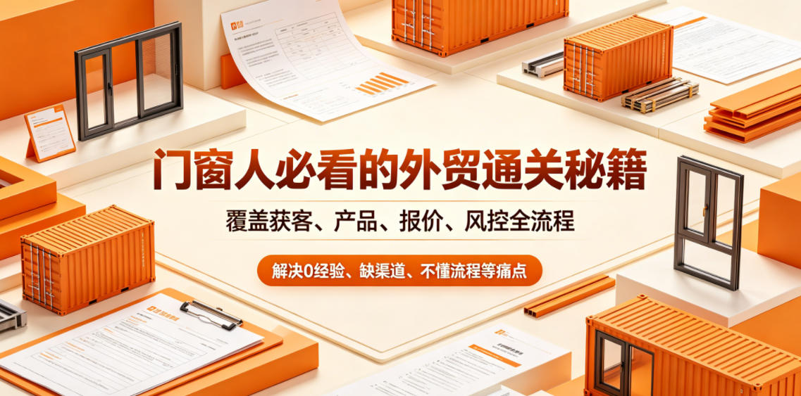 门窗人必看的外贸通关秘籍，块覆盖获客、产品、报价、风控全流程，解决0经验、缺渠道、不懂流程等痛点-云网创
