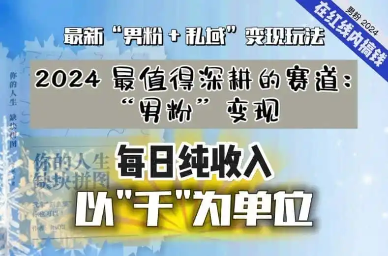 【私域流量最值钱】把“男粉”流量打到手，你便有无数种方法可以轻松变现，每日纯收入以“千”为单位-云网创