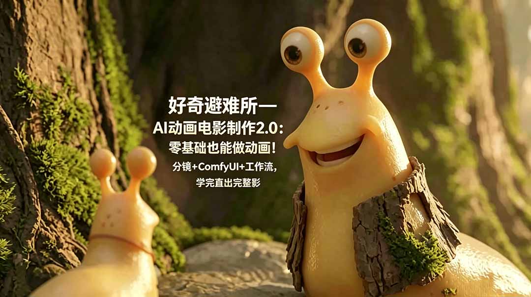 好奇避难所—AI动画电影制作2.0：零基础也能做动画！分镜+ComfyUI+工作流，学完直出完整影片-云网创