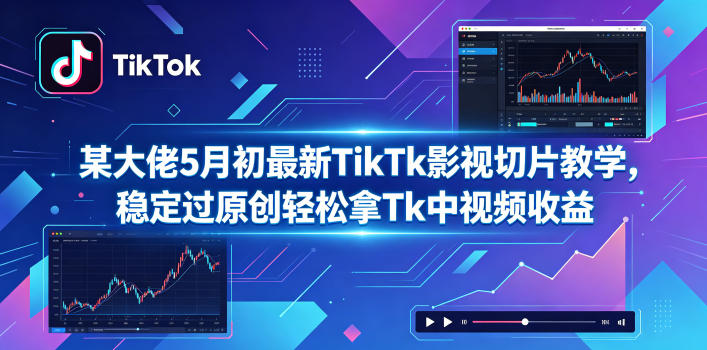 某大佬5月初最新TikTk影视切片教学，稳定过原创轻松拿Tk中视频收益-云网创