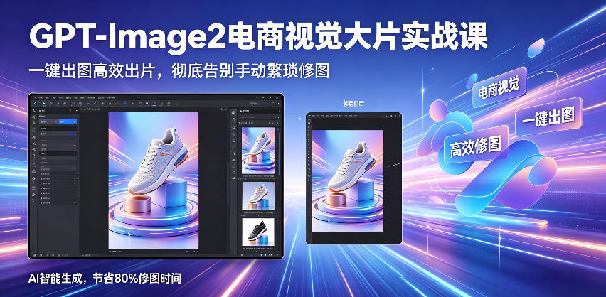 GPT-Image2电商视觉大片实战课，一键出图高效出片，彻底告别手动繁琐修图(更新)-云网创