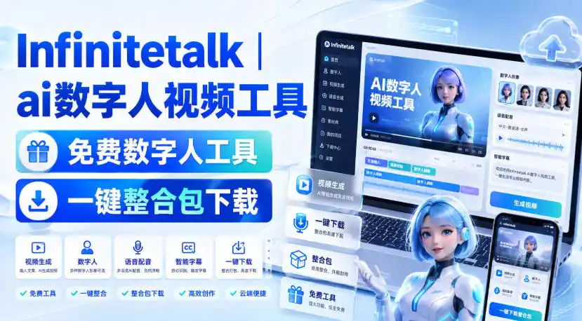 Infinitetalk丨ai数字人视频工具,免费数字人工具,一键整合包下载-云网创