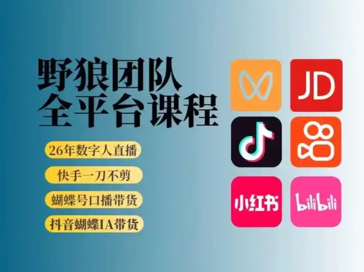 野狼团队2026新版全平台短视频带货教学，打开流量突破口，开始Ai带货(更新1016)-云网创