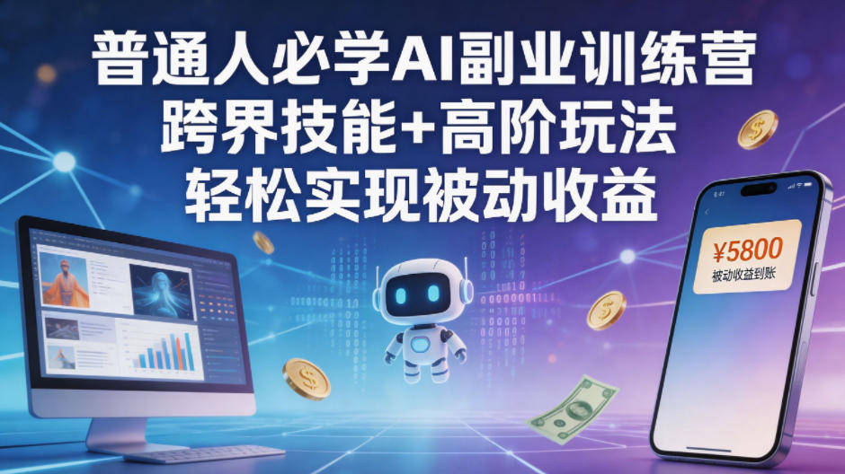 普通人必学AI副业训练营跨界技能+高阶玩法轻松实现被动收益-云网创