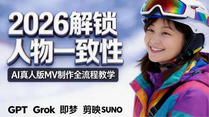 2026独创解锁人物一致性：AI真人版MV制作，不讲空话，不拼概念，全流程实操-云网创