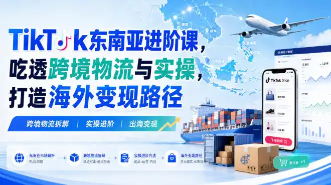 TikTok东南亚进阶课,吃透跨境物流与实操,打造海外变现路径-云网创