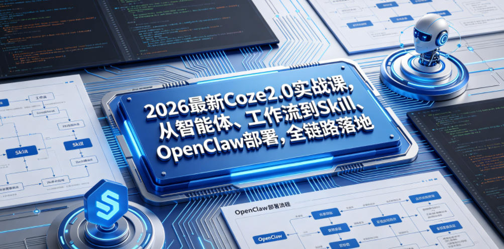 2026最新Coze2.0实战课，从智能体、工作流到Skill、OpenClaw部署，全链路落地-云网创