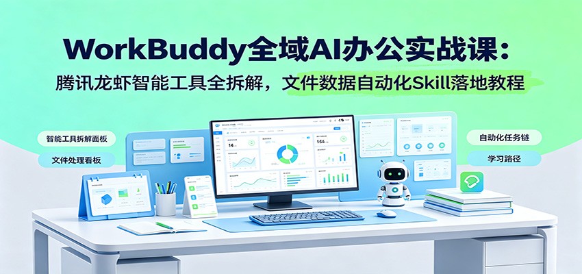 WorkBuddy全域AI办公实战课：腾讯龙虾智能工具全拆解，文件数据自动化Skill落地教程-云网创