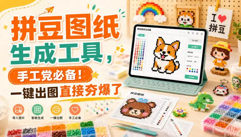 拼豆图纸生成工具，手工党必备！一键出图直接夯爆了-云网创