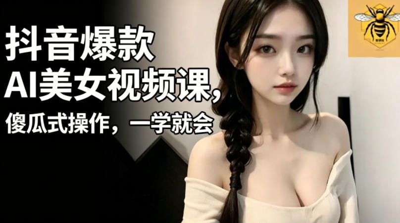 抖音爆款AI美女视频课，傻瓜式操作，一学就会，1个小就能上手-云网创