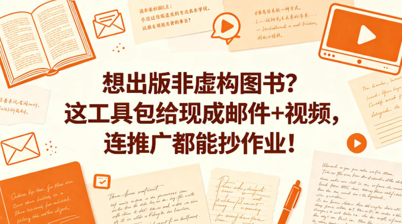 想出版非虚构图书？这工具包给现成邮件+视频，连推广都能抄作业！【原创双语字幕】-云网创