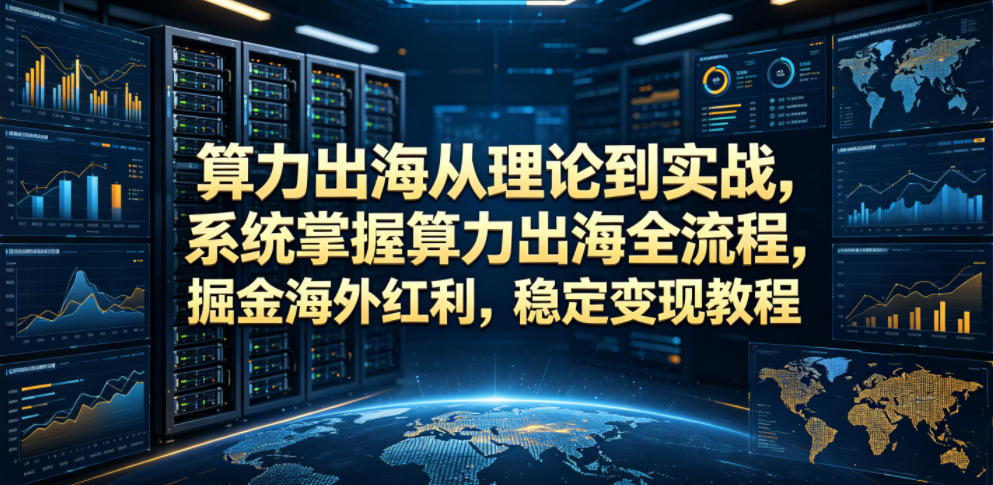 算力出海从理论到实战，系统掌握算力出海全流程，掘金海外红利，稳定变现教程-云网创