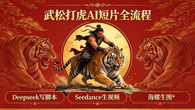 武松打虎AI短片全流程：Deepseek写脚本+Seedance生视频+海螺生图-云网创
