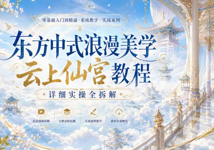 东方中式浪漫美学云上仙宫教程,详细实操全拆解-云网创