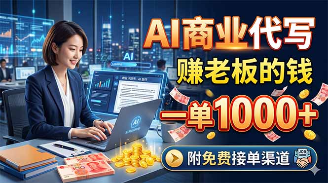 AI商业代写，赚老板的钱，一单1000+，附免费接单渠道-云网创