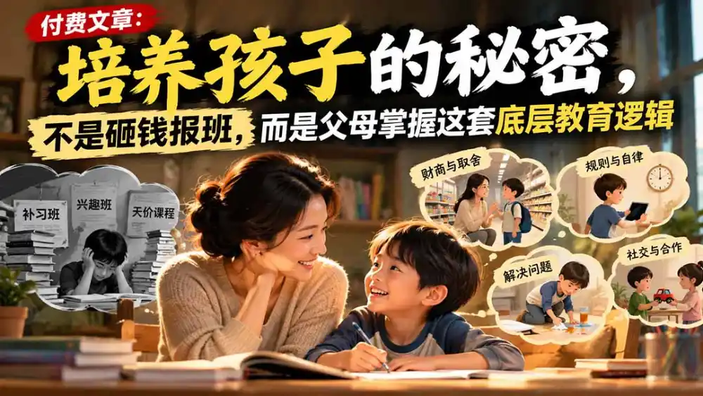 付费文章:培养孩子的秘密,不是砸钱报班,而是父母掌握这套底层教育逻辑-云网创