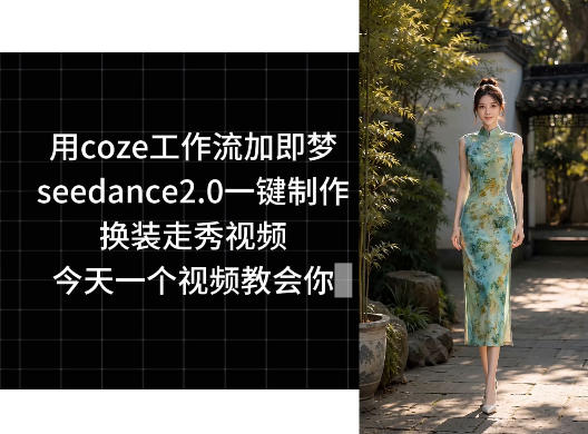 用coze工作流加即梦seedance2.0一键制作换装走秀视频，今天一个视频教会你-云网创