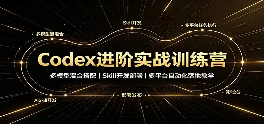 Codex进阶实战训练营：多模型混合搭配，Skill开发部署，多平台自动化落地教学-云网创
