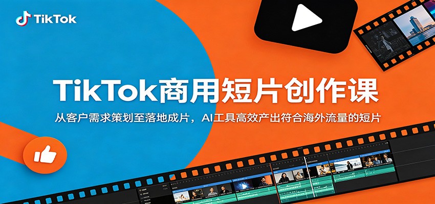 TikTok商用短片创作课：从客户需求策划至落地成片，AI工具高效产出符合海外流量的短片-云网创