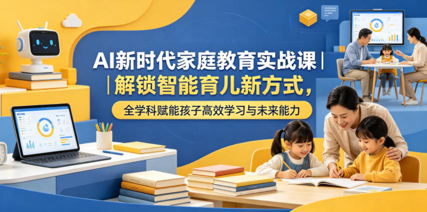 AI新时代家庭教育实战课｜解锁智能育儿新方式，全学科赋能孩子高效学习与未来能力-云网创