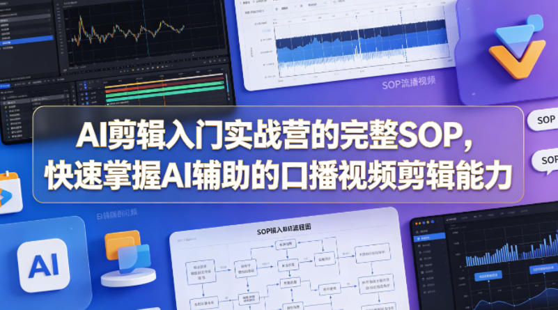 AI剪辑入门实战营的完整SOP，快速掌握AI辅助的口播视频剪辑能力-云网创