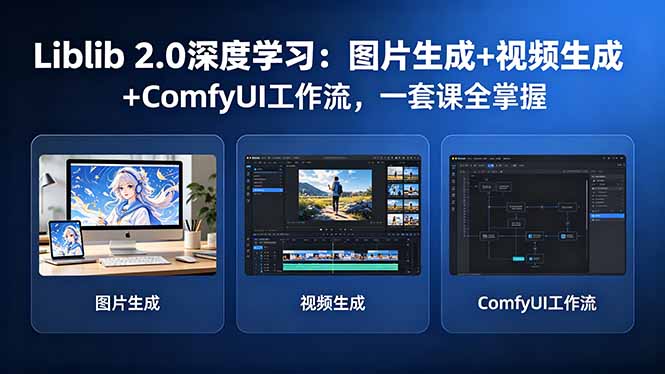 Liblib 2.0深度学习：图片生成+视频生成+ComfyUI工作流，一套课全掌握-云网创