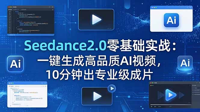 Seedance2.0零基础实战：一键生成高品质AI视频，10分钟出专业级成片-云网创