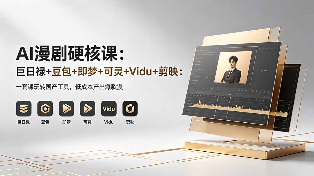 AI漫剧硬核课：巨日禄+豆包+即梦+可灵+Vidu+剪映：一套课玩转国产工具，低成本产出爆款漫剧-云网创