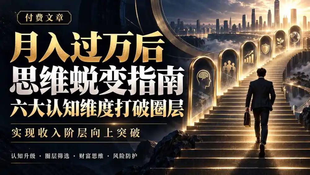 付费文章:月入过万后思维蜕变指南,六大认知维度打破圈层,实现收入阶层向上突破-云网创