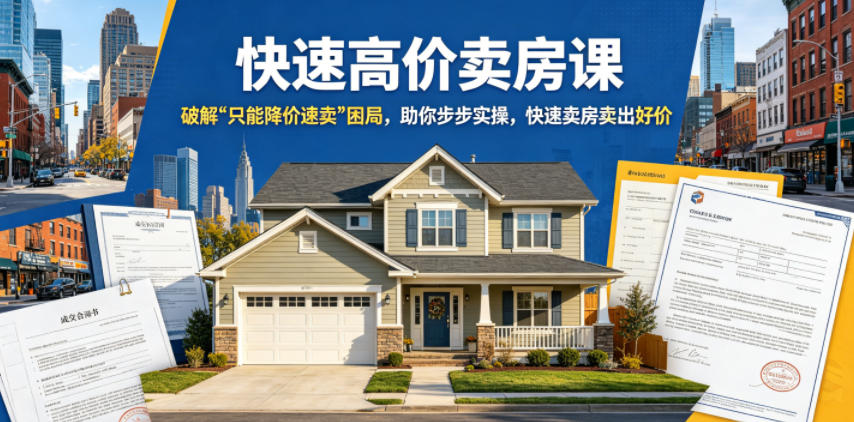 快速高价卖房课，破解“只能降价速卖”困局，助你步步实操，快速卖房卖出好价(更新2026)-云网创