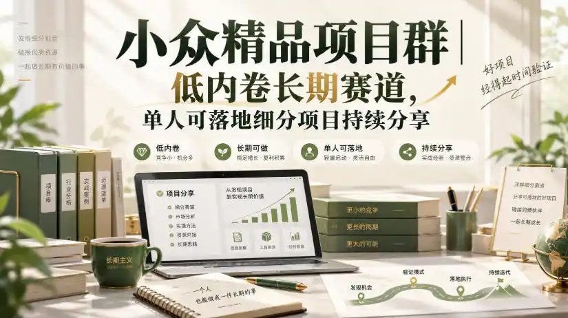 小众精品项目群｜低内卷长期赛道，单人可落地细分项目持续分享-云网创