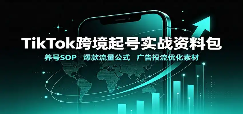 TikTok跨境起号实战资料包：养号SOP，爆款流量公式，广告投流优化素材-云网创