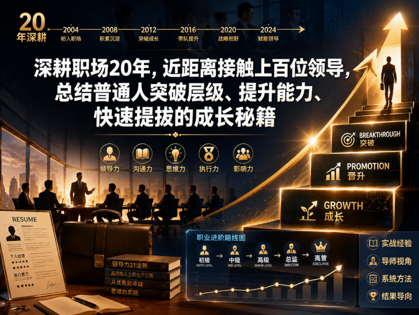 付费文章：深耕职场20年，近距离接触上百位领导，总结普通人突破层级、提升能力、快速提拔的成长秘籍(全网独家干货)-云网创