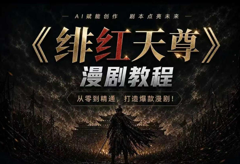 绯红天尊AI漫剧系统教程｜从零入门到精通，工具运用+剧本创作+爆款逻辑+提示词素材+镜头剪辑，全套爆款漫剧落地实战课-云网创