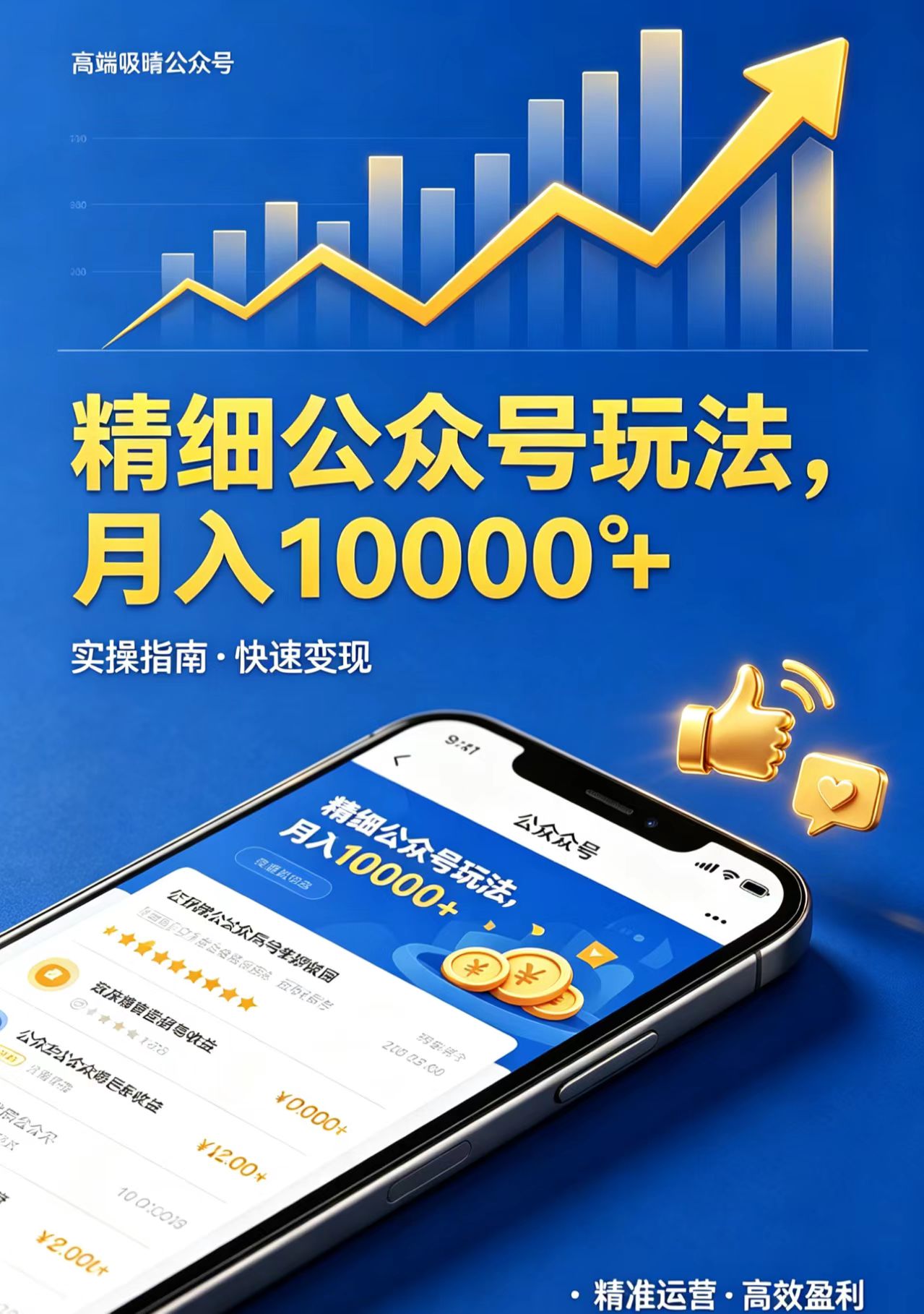 精细公众号玩法，月入10000+，实操指南，快速变现-云网创