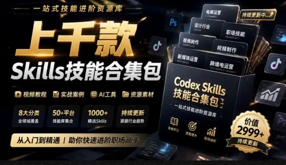 真值得收藏了,这次!上千款AI Skills技能直接被人打包好了,给AI工具备下了一整间技能商店-云网创