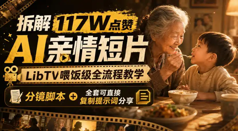 拆解117W点赞AI亲情短片，LibTV喂饭级全流程教学，分镜脚本+全套可直接复制提示词分享-云网创
