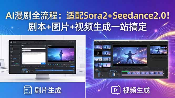 AI漫剧全流程：适配Sora2+Seedance2.0！剧本+图片+视频生成一站搞定-云网创