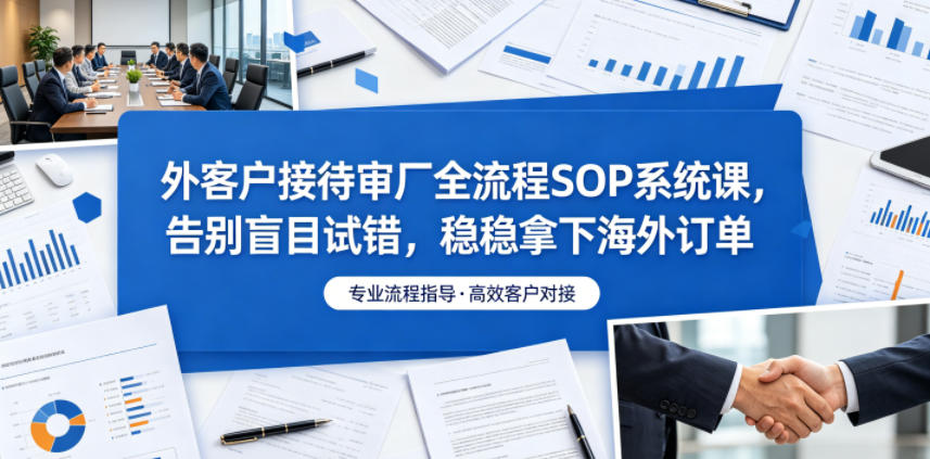 外客户接待审厂全流程SOP系统课，告别盲目试错，稳稳拿下海外订单-云网创