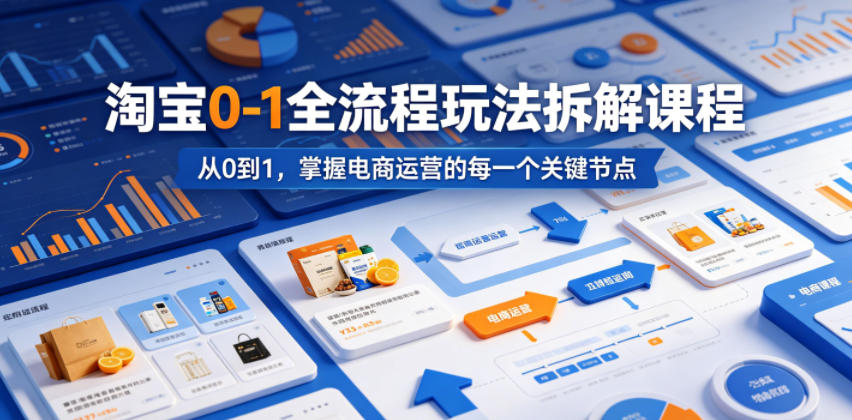 淘宝0-1全流程玩法拆解课程，从0到1，掌握电商运营的每一个关键节点-云网创