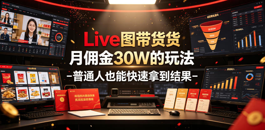 Live图带货月佣金30W的玩法-普通人也能快速拿到结果-云网创