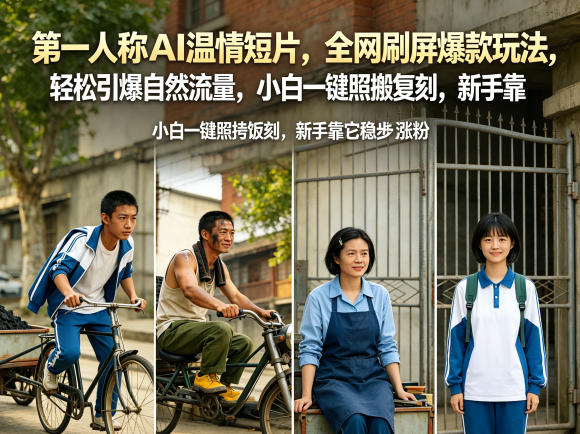 第一人称AI温情短片，全网刷屏爆款玩法，轻松引爆自然流量，小白一键照搬复刻，新手靠它稳步涨粉-云网创